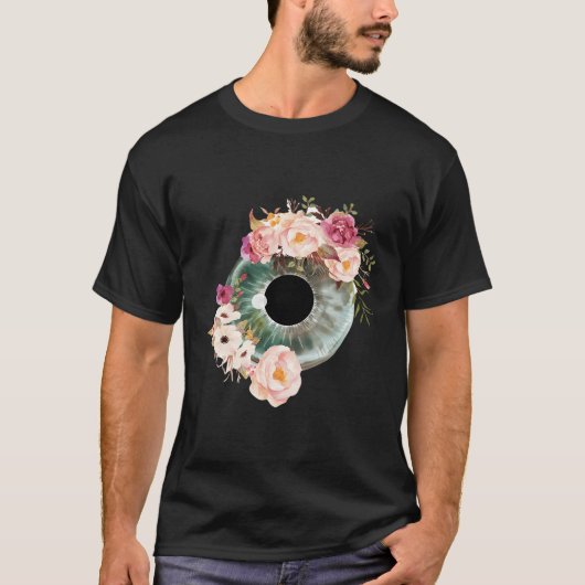 T-shirt Ophtalmolo de l'oeil optométriste floral (Devant)
