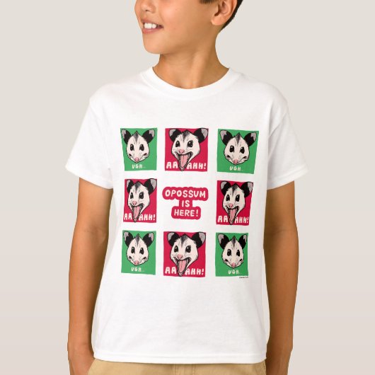 T-shirt Opossum "AHHH" and "UGH..." (Devant)