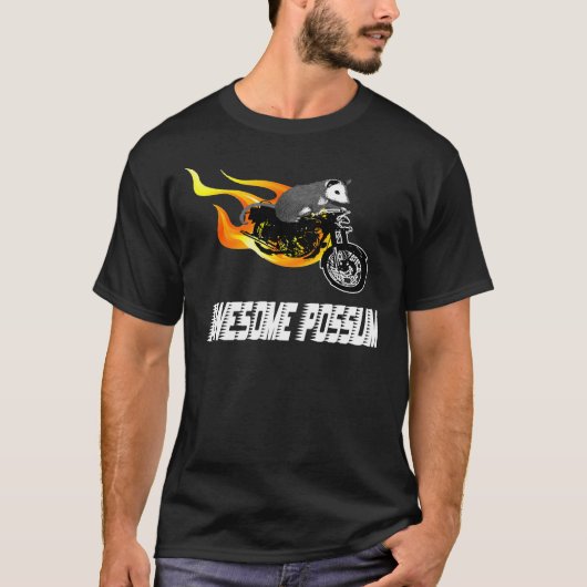 T-shirt Opossum impressionnant de cavalier de vélo (Devant)