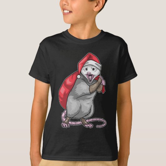 T-shirt Opossum Noël sac de Noël (Devant)