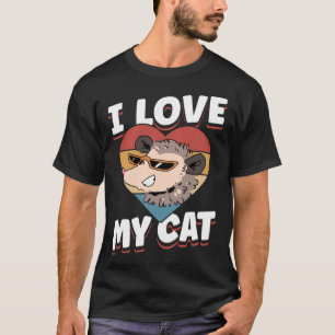 T-shirt Opossum Vintage J'aime mon chat