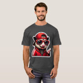 T-SHIRT OPOSSUT EN SUITE ROUGE (Devant entier)