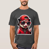 T-SHIRT OPOSSUT EN SUITE ROUGE (Devant)