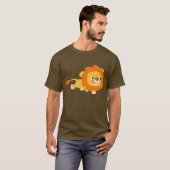 T-shirt opportuniste de lion de bande dessinée (Devant entier)