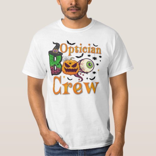T-shirt Opticien Boo Crew Ghost Drôle Opticien Halloween (Devant)