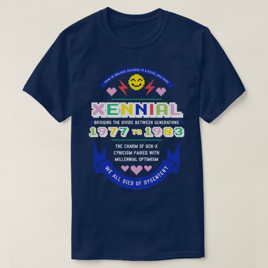 T-shirt Option de couleur Xennial (Design devant)