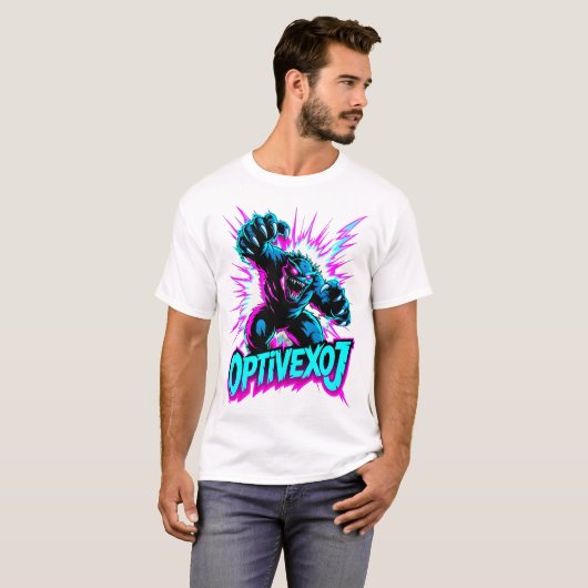 T-shirt Optivexoj Neon Fury Monster Unleashed (Devant entier)