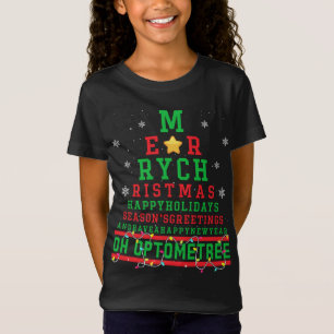 T-Shirt Optométrie Lunettes de vue d'arbre de Noël Oeil No