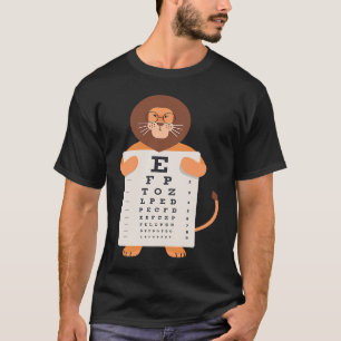 T-shirt Optométriste du diagramme oeil de Lion