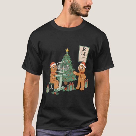 T-shirt Optometry Gingerbread Christmas Optician Sight Squ (Devant)