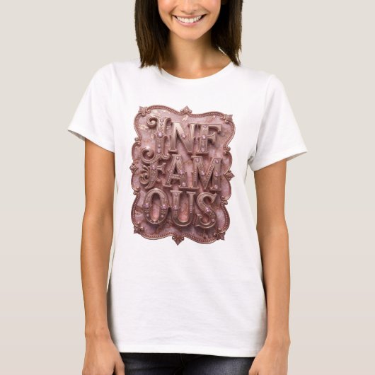 T-shirt Or Art textuel 3D doré Sharp INFAMOUS (Devant)