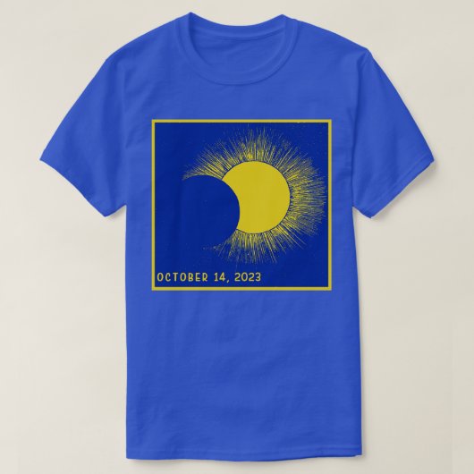 T-shirt Or bleu et jaune doux Total Eclipse 2023 (Design devant)