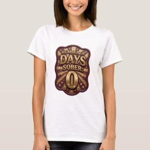 T-shirt Or Crisp Nombre de JOURS SOBRE 0 Tee