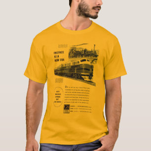 T-shirt Or de motif d'électro du diesel 1948 de chemin de