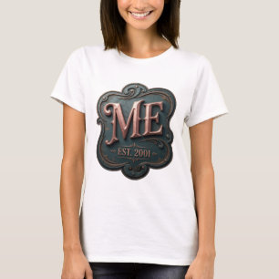 T-shirt Or élégant ME EST 2001 Design audacieux