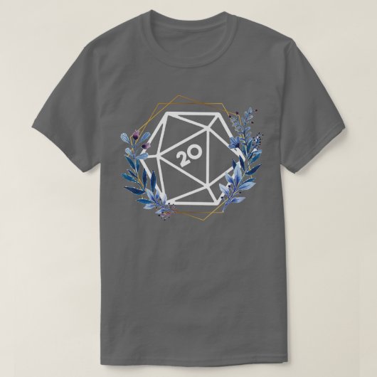 T-shirt Or floral D20 (Design devant)