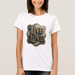 T-shirt Or frais LIVE LOVE Design audacieux