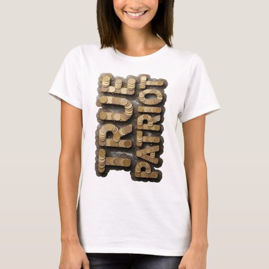 T-shirt Or frappant L'ARGENT EST PUISSANCE Design moderne (Devant)
