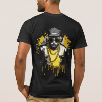 T-shirt Or hip-hop urbain de style de rue portrait doré