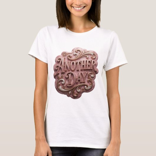 T-shirt Or imprimé Statement Gold ANOTHER DAY (Devant)