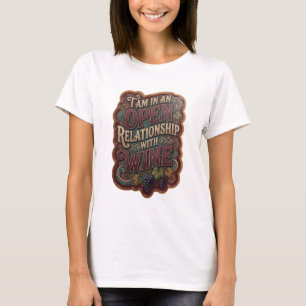 T-shirt Or Je SUIS EN RELATION OUVERTE AVEC LE VIN