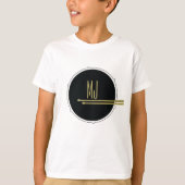 T-shirt Or Noir Batteur Monogramme (Devant)