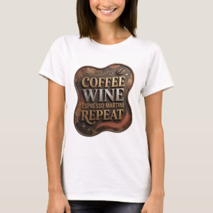 T-shirt Or Playful Gold CAFÉ VIN ESPRESSO MARTINI ENCORE