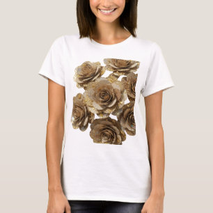 T-shirt Or rose doré attirant Conception graphique de ROSE