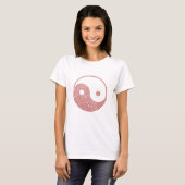 T-shirt Or rose Ying Yang de parties scintillantes chics (Devant entier)