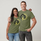 T-shirt Orage : Rétro symbole de prévisions (Unisexe)