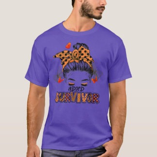 T-shirt Orange ADHD Messy Bun Girl Survivor Croire soutien