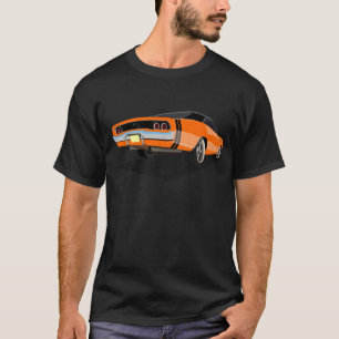 T-shirt Orange avec chargeur des rayures noires le "68