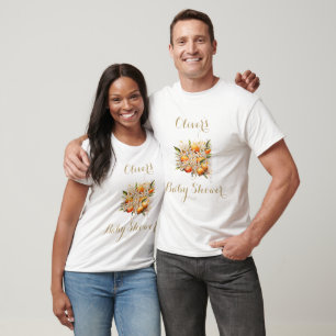 T-shirt Orange Baby shower Sexe Citrus Neutre