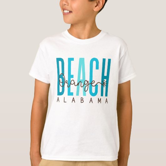 T-shirt Orange Beach Alabama (Sables) (Devant)