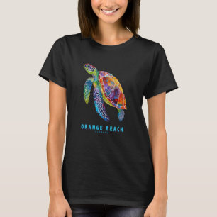 T-shirt Orange Beach Alabama Vacances d'été Tortue de mer