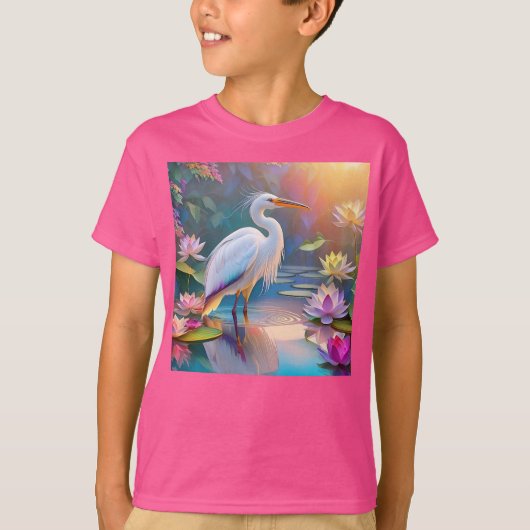 T-shirt Orange Billed White Heron Imaginaire Bird (Devant)