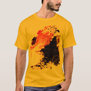 T-shirt Orange Black Jaune Abrite Peinture Splashes Design