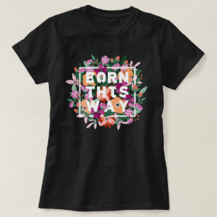 T-shirt Orange Blanc rose Floral Pride Lesbienne