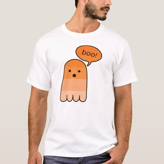 T-shirt Orange Boo Ghost (Devant)
