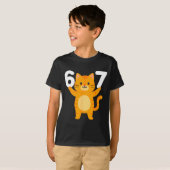 T-shirt Orange Cat 67 Meme Six Seven Funny Cat Lover  (Devant entier)