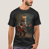 T-shirt Orange Cat Guitar Player (Devant)