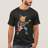 T-shirt Orange Cat Guitar Player (Devant)