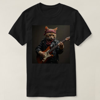 T-shirt Orange Cat Guitar Player