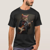 T-shirt Orange Cat Guitar Player (Devant)