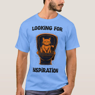 T-shirt Orange cat looking for inspiration