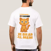 T-shirt Orange Cat One Brain Cell Funny Loading Meme Art (Dos)