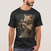 T-shirt Orange Cat Trumpet Player (Devant)