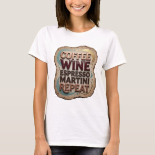 T-shirt Orange Classique CAFÉ VIN ESPRESSO MARTINI RÉPÉTER