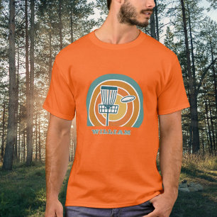 T-shirt Orange coloré Retro Disc Golf