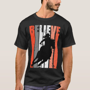 T-shirt Orange Cowgirls Horse Rider Retro Vintage C